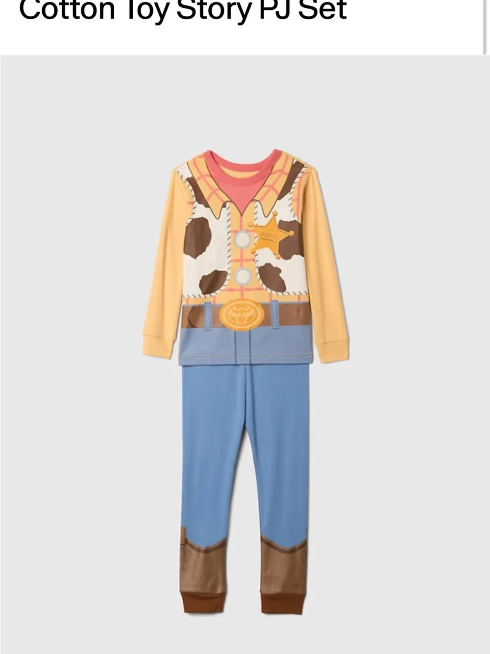 GapxDisney Organic Brushed Cotton PJ Set Toy Story Woody Cowboy - NWT
